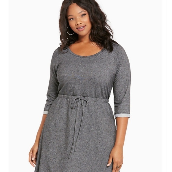 torrid Dresses & Skirts - ! SOLD! Torrid SWEATSHIRT TIE WAIST DRESS